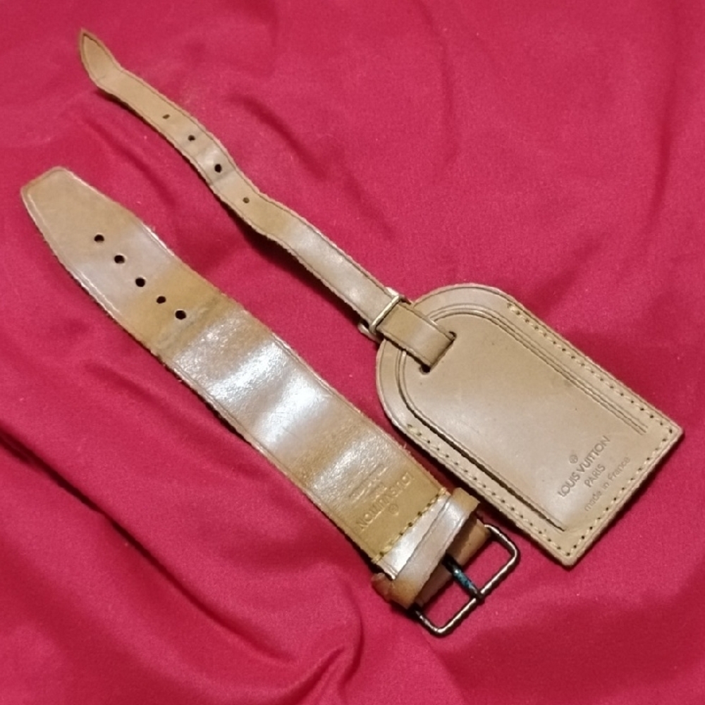 LOUIS VUITTON 3 PIECE SET, VACHETTA, STRAP & POIGNANT TAN LEATHER SET! 💕EUC